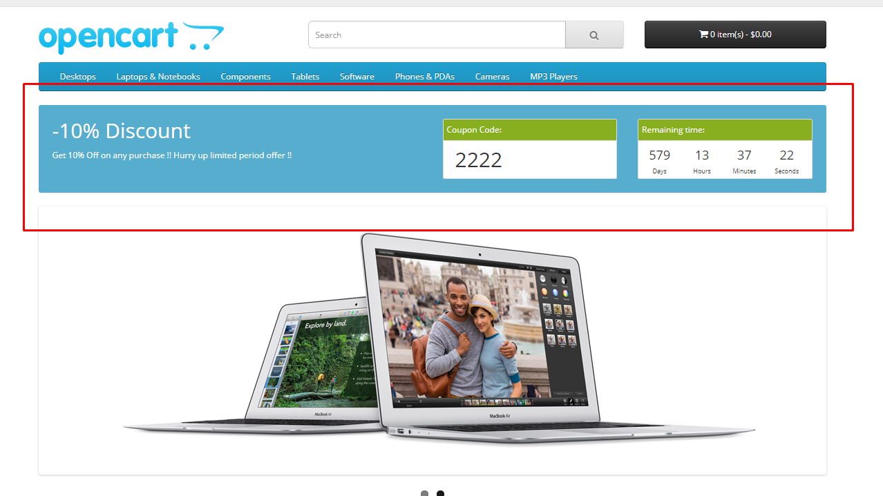 Coupon Expiring Soon Countdown For OpenCart screenshot 3