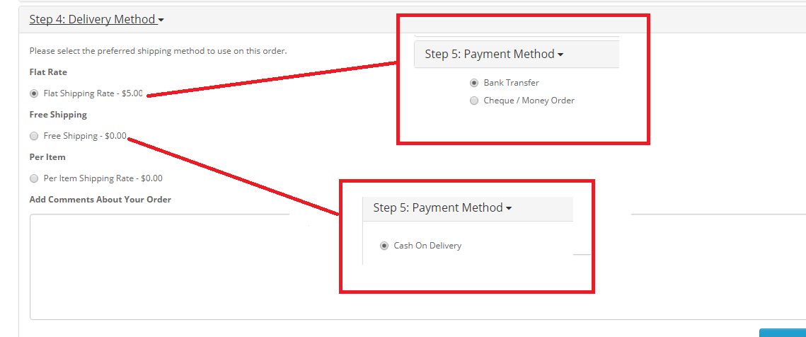 Payment Methods Based On The Selected Shipping Method For OpenCart screenshot 3