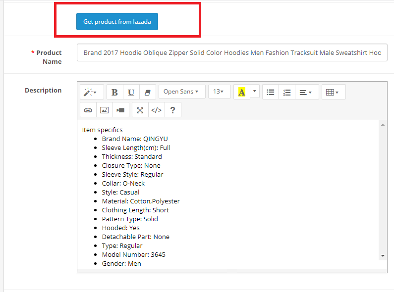 Get Product Data From Lazada To OpenCart Store screenshot 5
