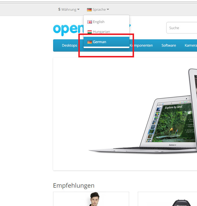 German Language Pack for OpenCart - Complete Pack screenshot 3
