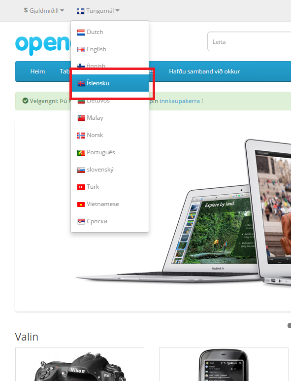 Icelandic Language Pack for OpenCart - Complete Pack screenshot 2