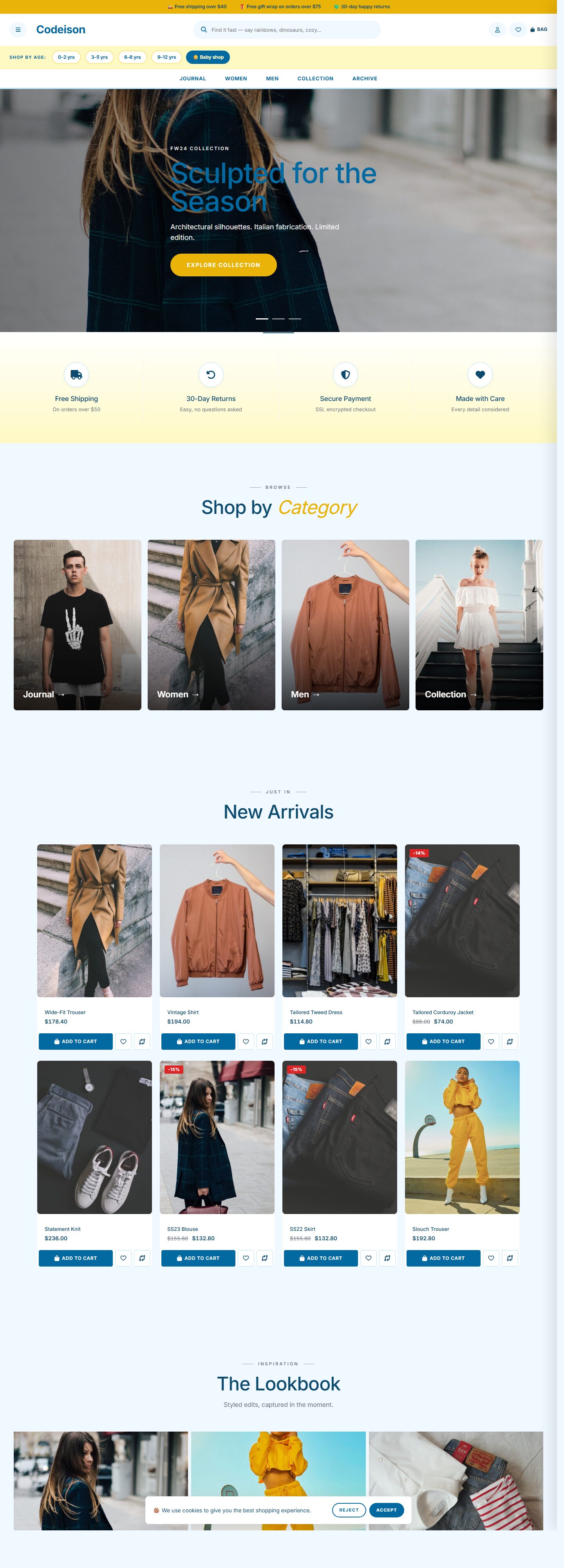 OpenCart 4 Fashion Template - Apparel Editorial with Bright Header
