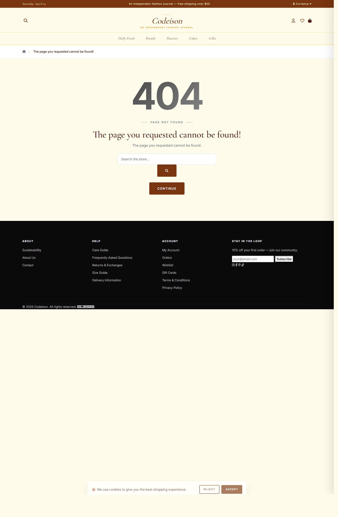 Sell Food Online: Bakery Artisan OpenCart 4 Theme (Editorial Layout) screenshot 3