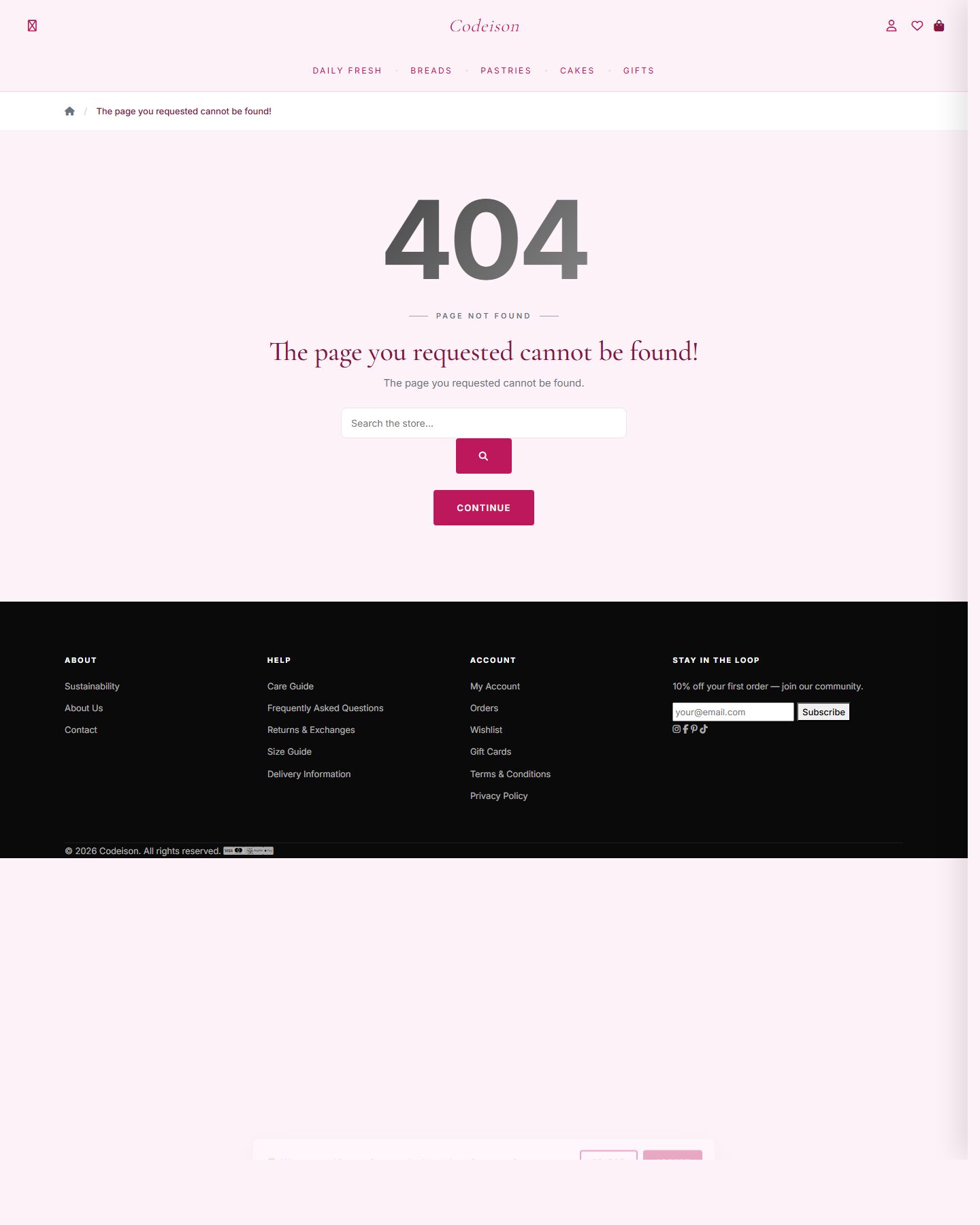 Food Boutique OpenCart Theme | Bakery Artisan Soft Design screenshot 2