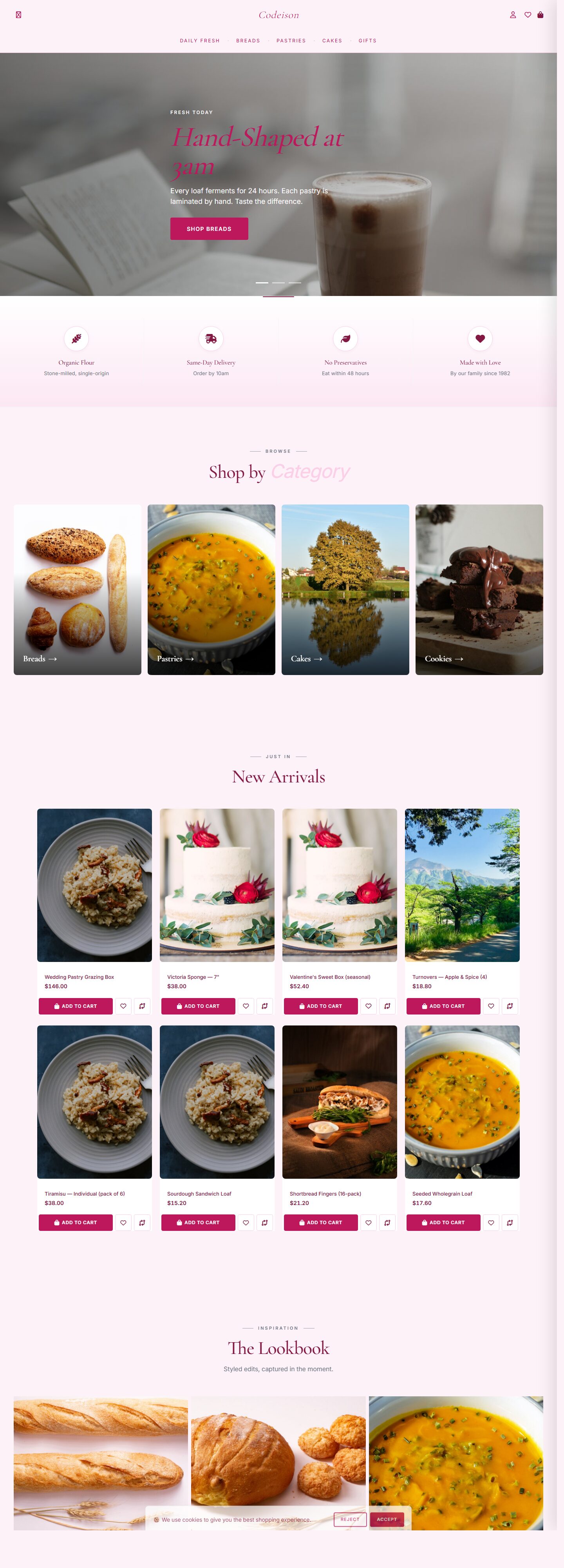 Food Boutique OpenCart Theme | Bakery Artisan Soft Design