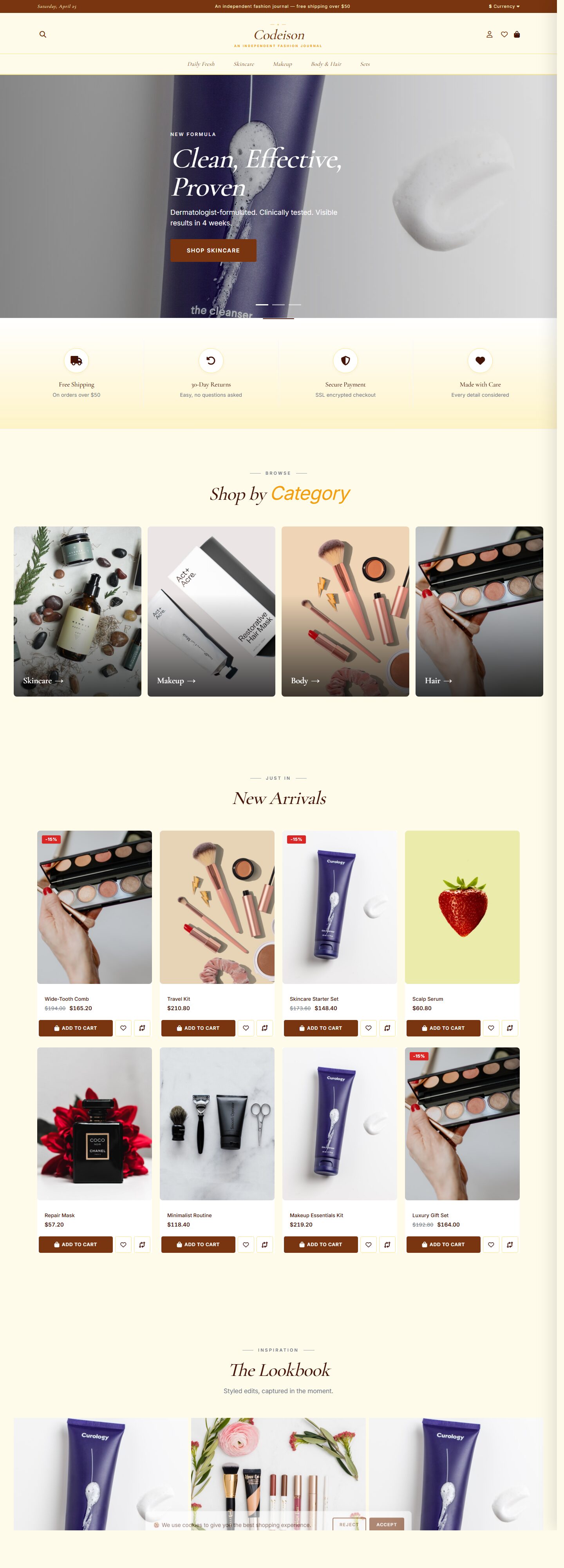 Editorial Beauty Theme for OpenCart 4 - Beauty Clean Edition