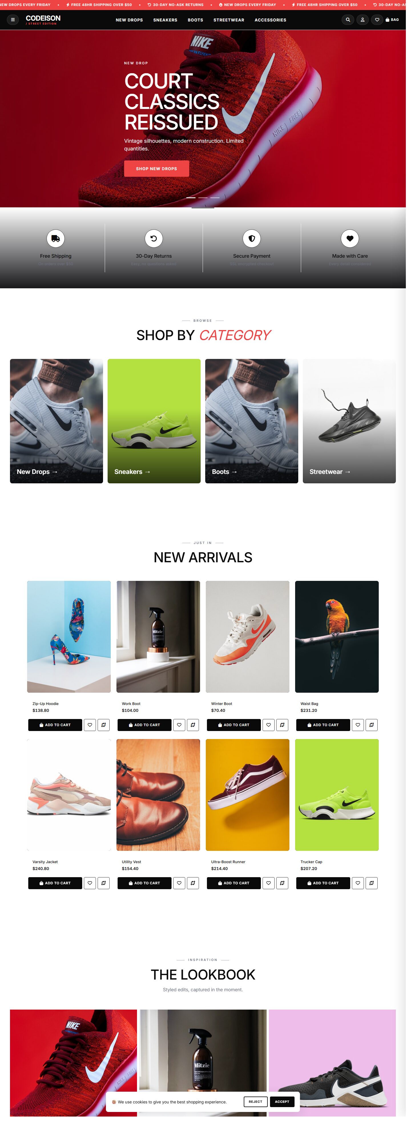 OpenCart 4 Footwear Template - Footwear Street with Street Header