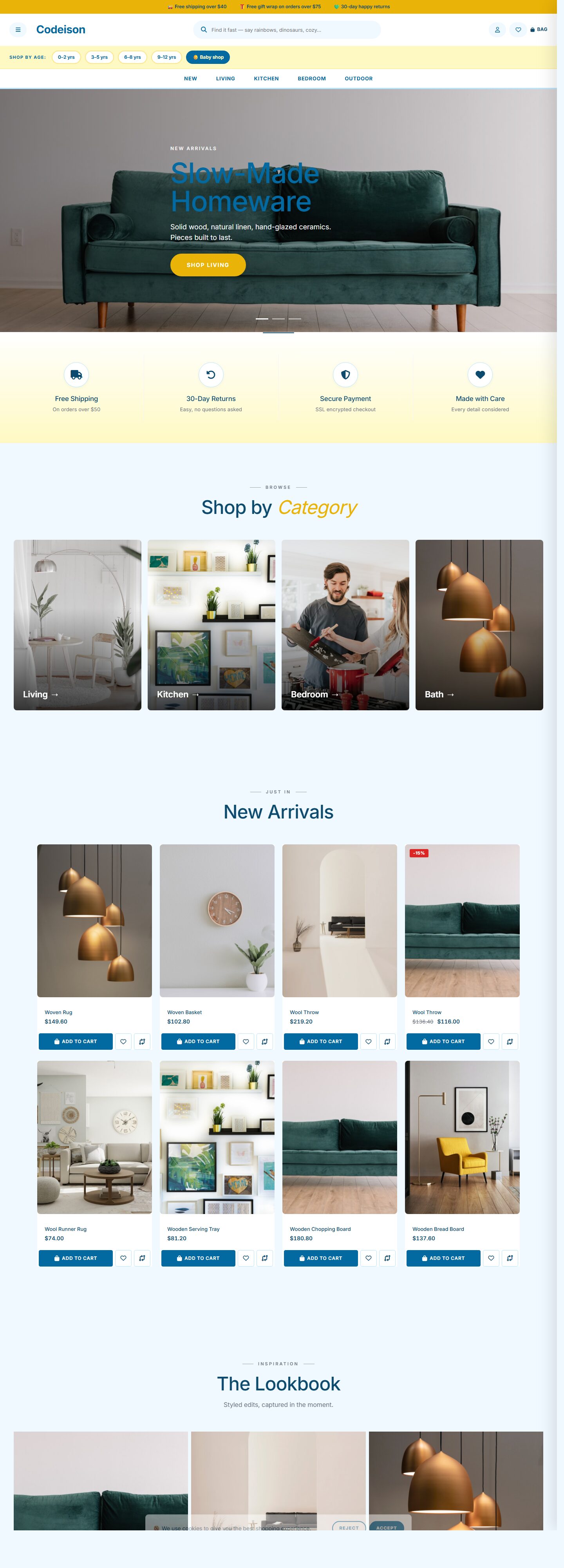 OpenCart 4 Homeware Template - Homeware Warm with Bright Header