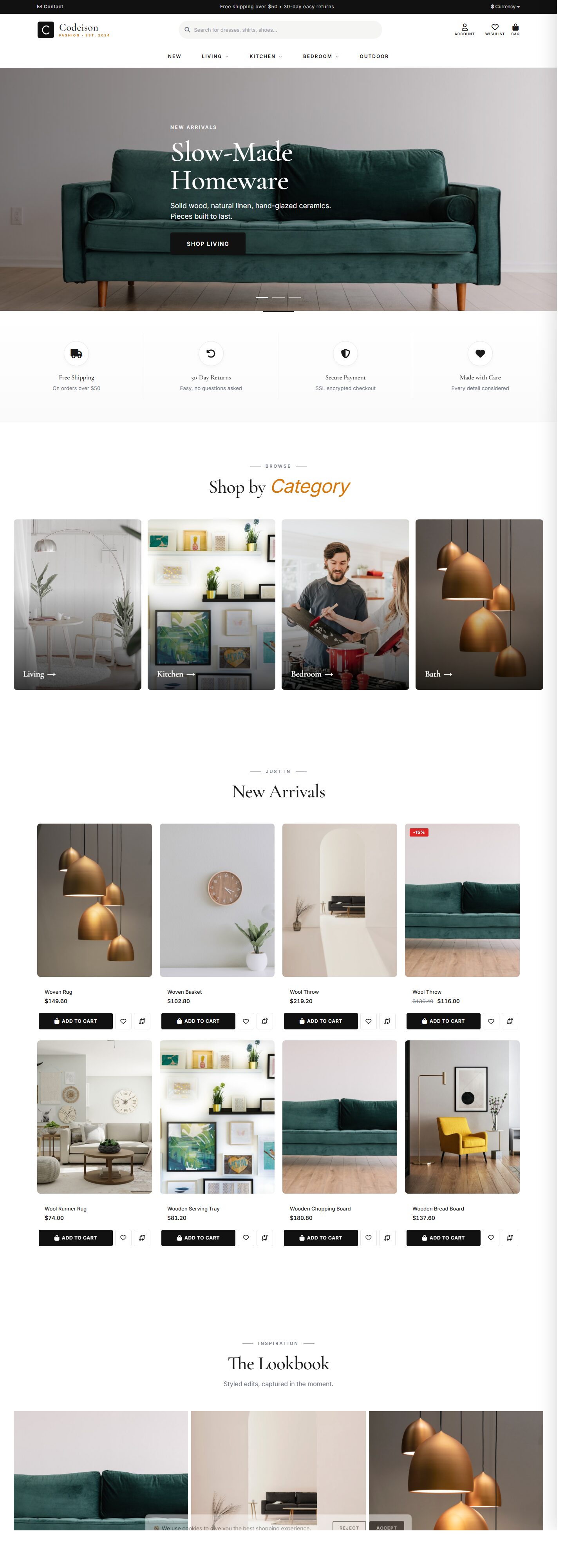 Homeware Boutique OpenCart Theme | Homeware Warm Classic Design
