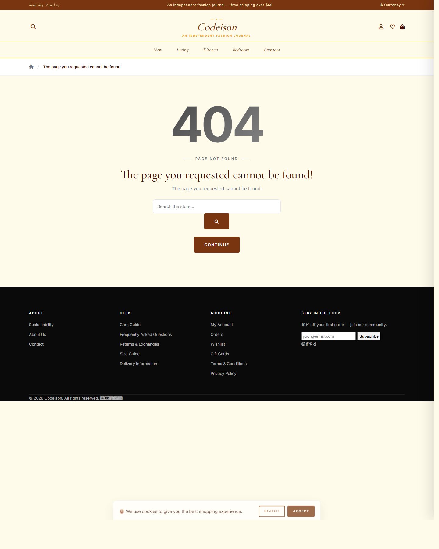 OpenCart 4 Theme for Homeware: Homeware Warm Pack, Editorial Header screenshot 2
