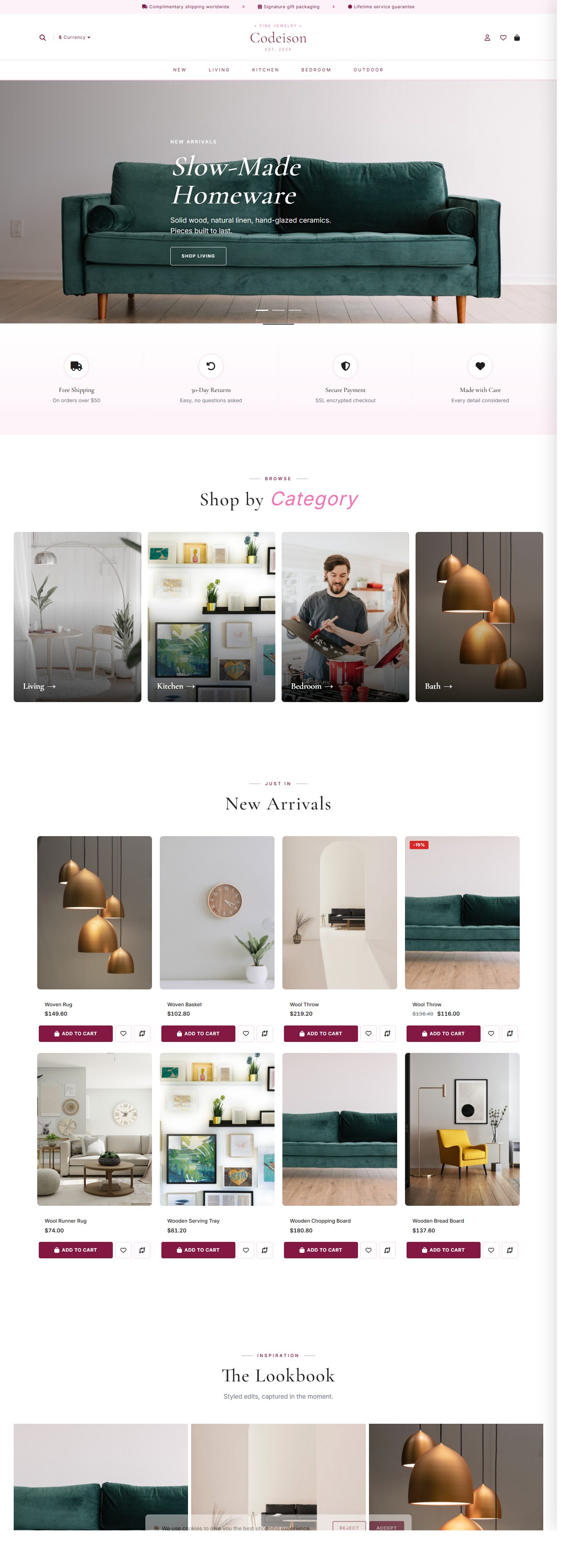 Mobile-First Homeware OpenCart Theme - Homeware Warm/Luxe
