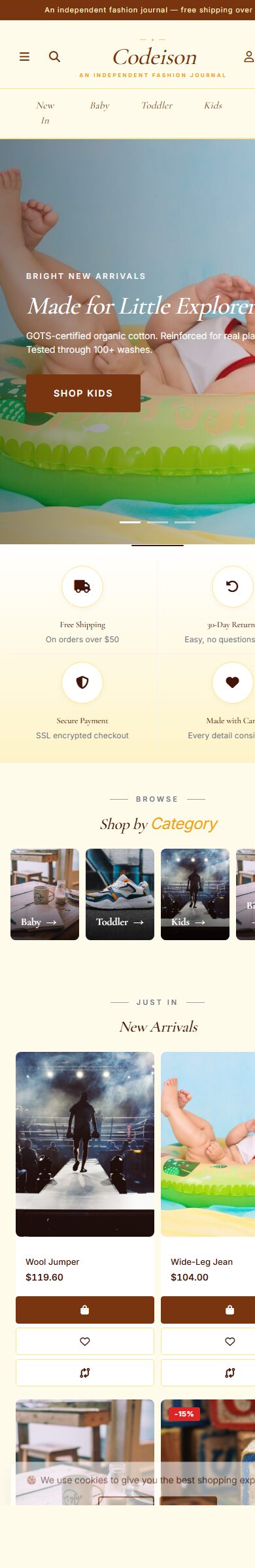 Sell Kidswear Online: Kidswear Bright OpenCart 4 Theme (Editorial Layout) screenshot 6