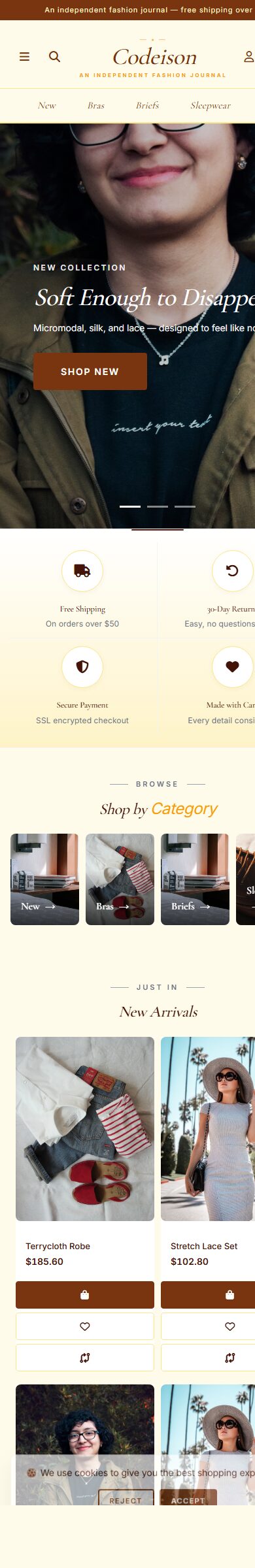 Sell Lingerie Online: Lingerie Soft OpenCart 4 Theme (Editorial Layout) screenshot 6
