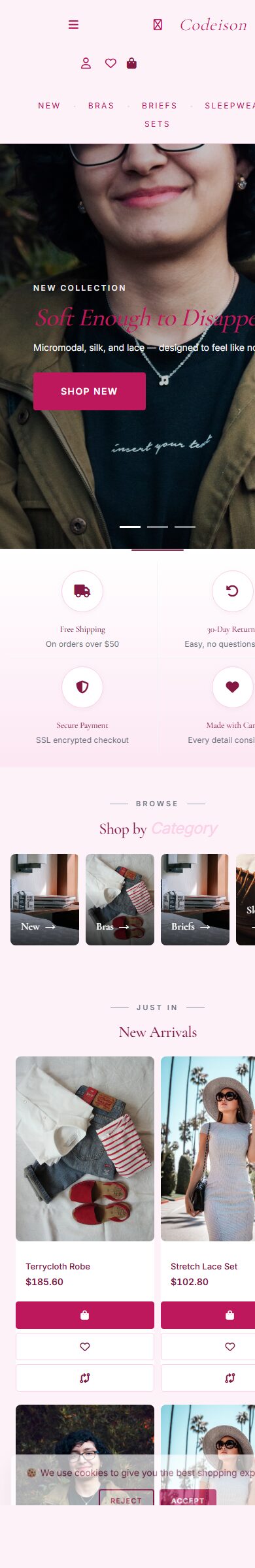 Lingerie Boutique OpenCart Theme | Lingerie Soft Soft Design screenshot 6