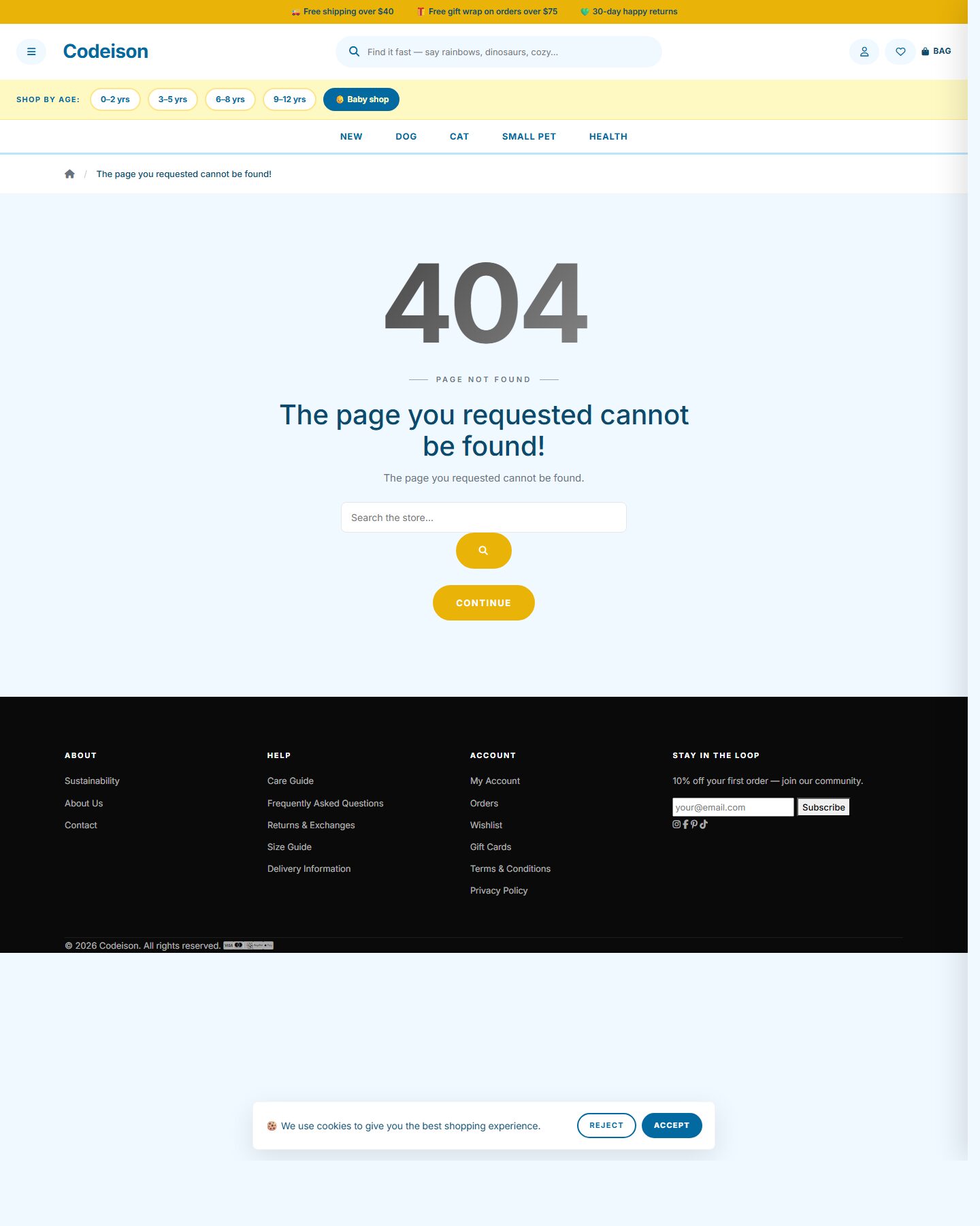 OpenCart 4 Pet Template - Pet Supply with Bright Header screenshot 2
