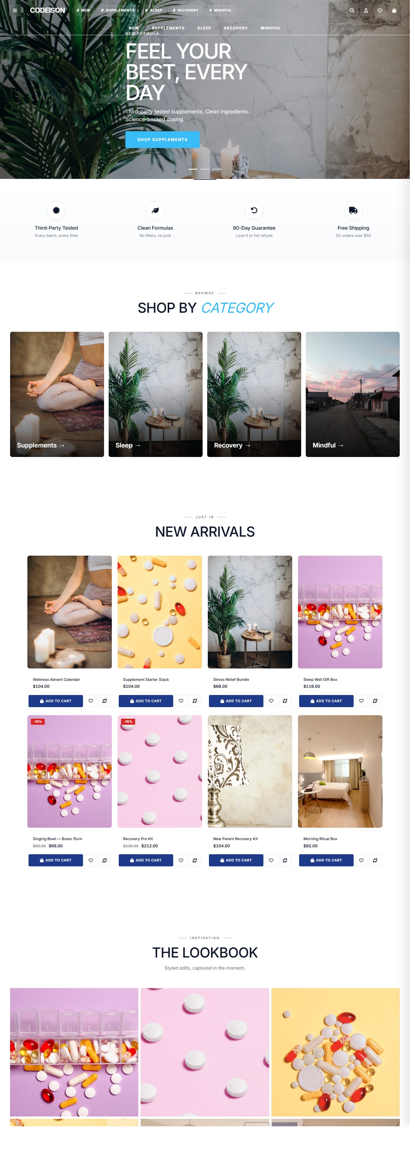 Mobile-First Wellness OpenCart Theme - Wellness Minimal/Bold